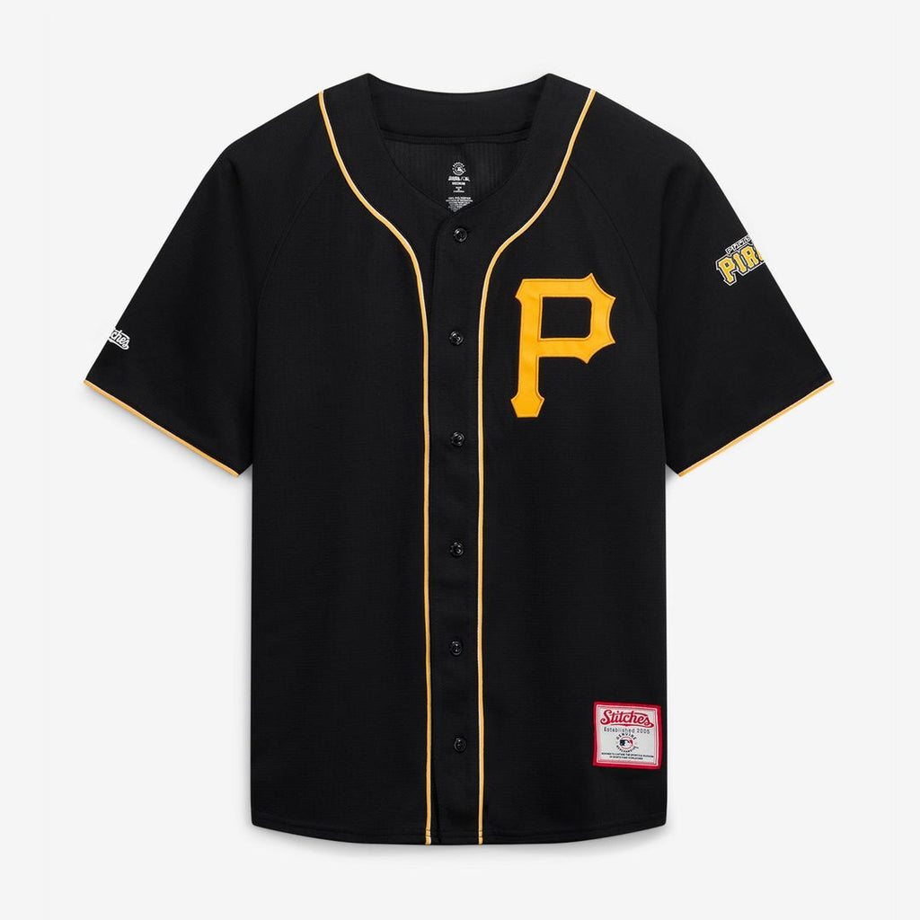 Pittsburgh Pirates Stitches Team Color Full-Button Fashion Jersey - Black | MLB Fan Gear