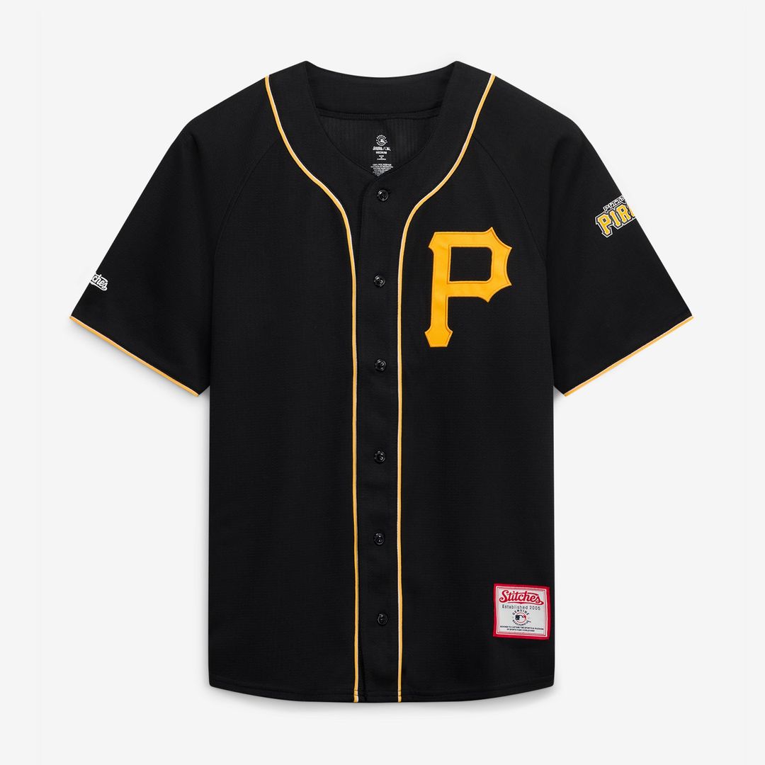 Pittsburgh Pirates Stitches Team Color Full-Button Fashion Jersey - Black | MLB Fan Gear