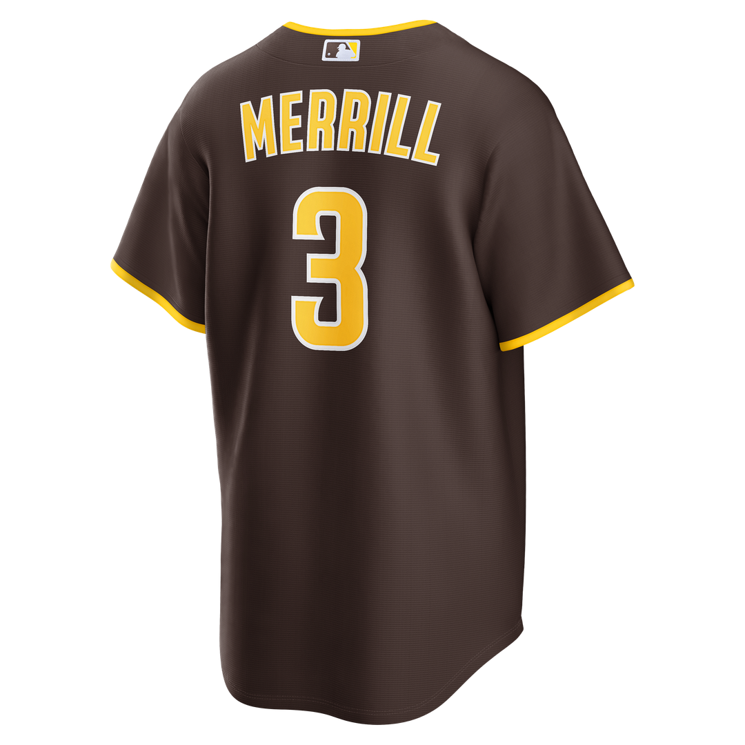 Jackson Merrill San Diego Padres Nike Road Replica Jersey - Brown | MLB Fan Gear