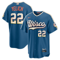 Christian Yelich Milwaukee Brewers Nike 2026 City Connect Stadium Jersey - Mineral Blue | MLB Fan Gear