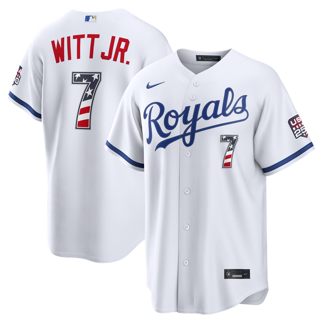 Bobby Witt Jr. Kansas City Royals Nike USA 250 Fourth of July Home Stadium Jersey - White | MLB Fan Gear