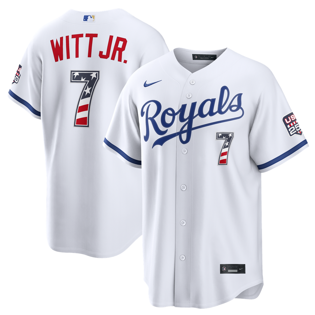 Bobby Witt Jr. Kansas City Royals Nike USA 250 Fourth of July Home Stadium Jersey - White | MLB Fan Gear