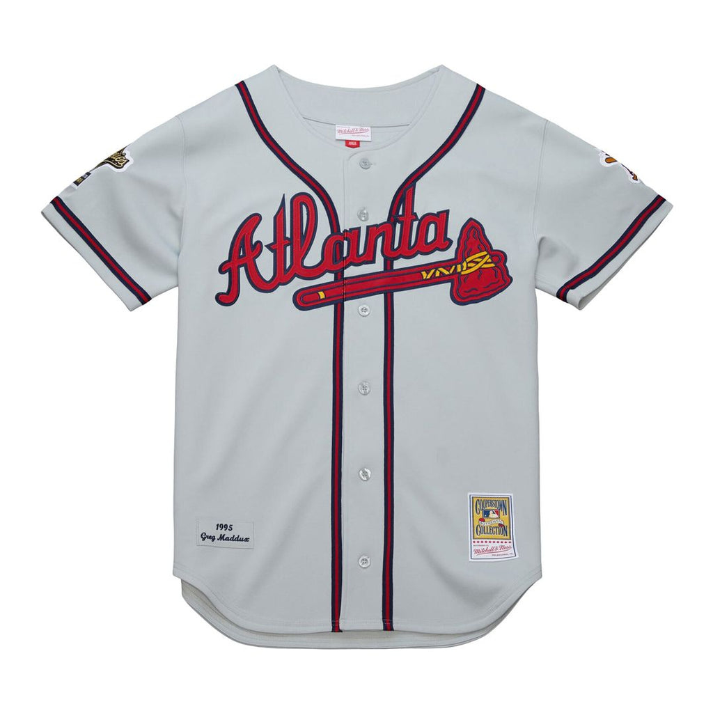 Greg Maddux Atlanta Braves Mitchell & Ness 1995 Throwback Authentic Jersey - Gray | MLB Fan Gear