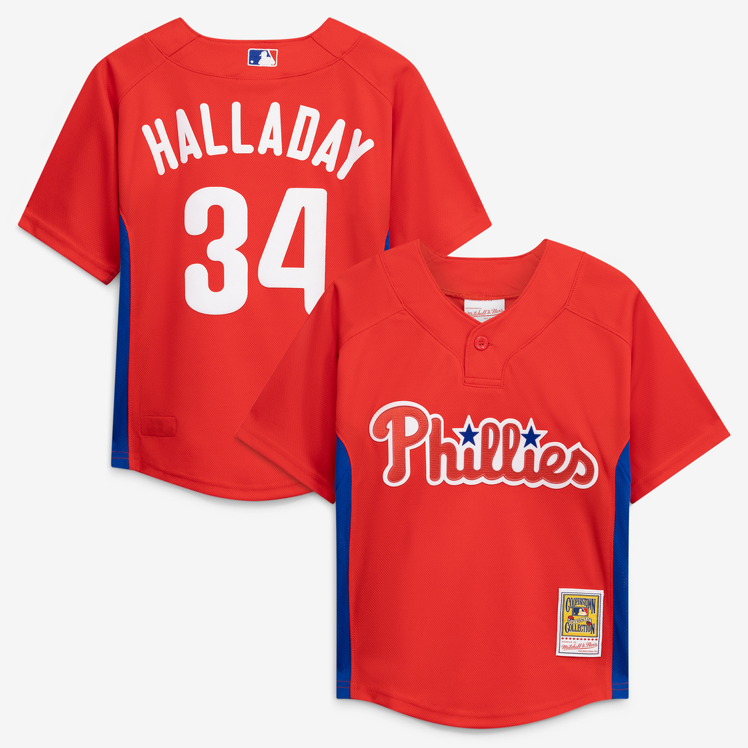 Roy Halladay Philadelphia Phillies Mitchell & Ness Preschool Cooperstown Collection Mesh Batting Practice Jersey - Red | MLB Fan Gear