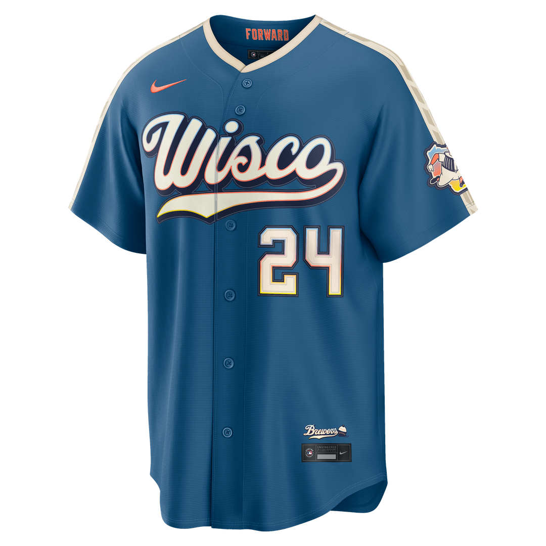 William Contreras Milwaukee Brewers Nike 2026 City Connect Stadium Jersey - Mineral Blue | MLB Fan Gear