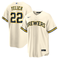 Christian Yelich Milwaukee Brewers Nike Home Replica Jersey - Cream | MLB Fan Gear
