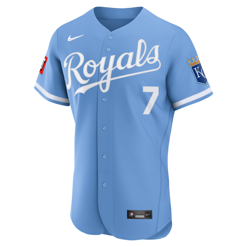 Bobby Witt Jr. Kansas City Royals Nike Alternate Authentic Sponsor Patch Jersey - Light Blue | MLB Fan Gear