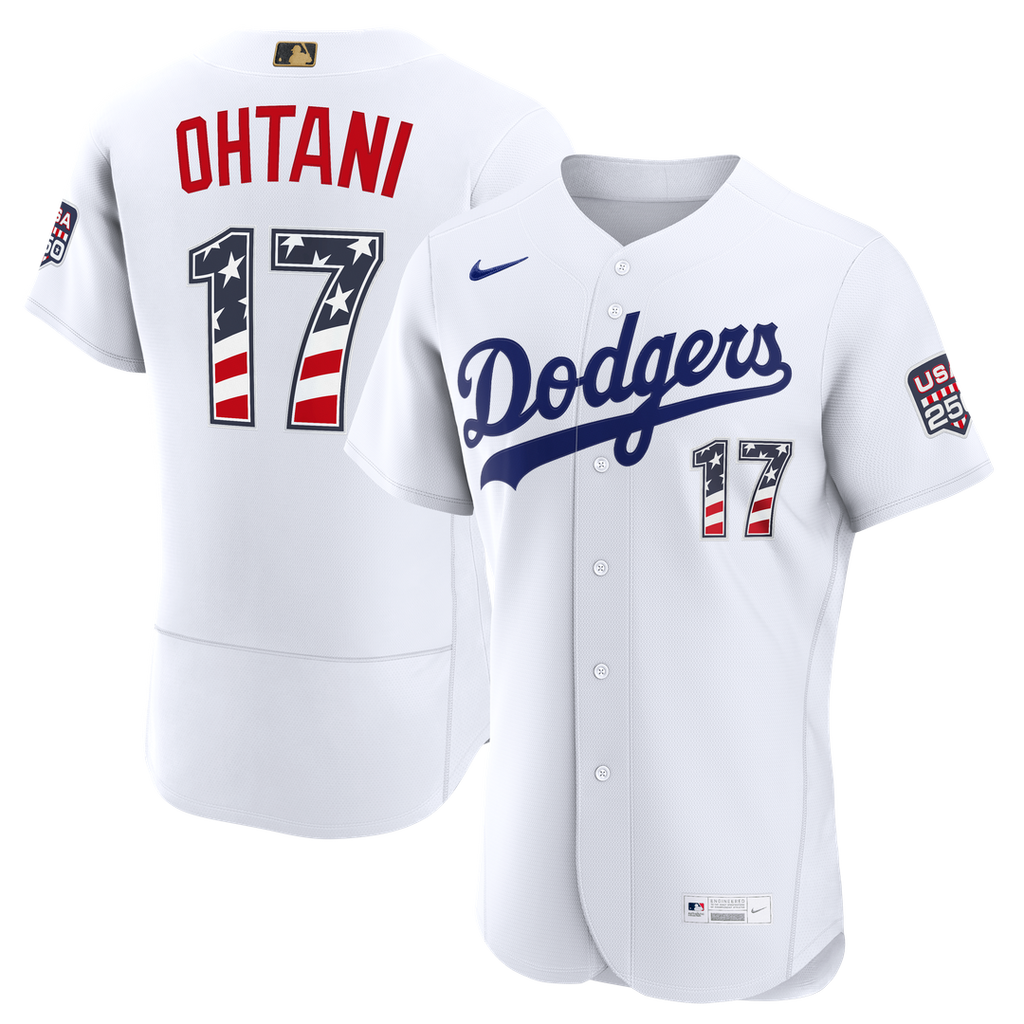 Shohei Ohtani Los Angeles Dodgers Nike USA 250 Fourth of July Home Authentic Jersey - White | MLB Fan Gear