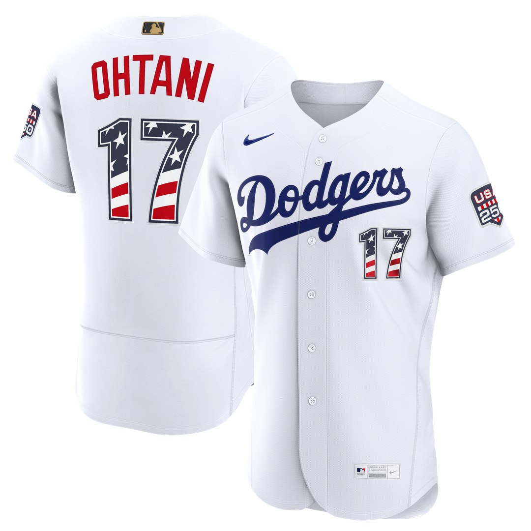 Shohei Ohtani Los Angeles Dodgers Nike USA 250 Fourth of July Home Authentic Jersey - White | MLB Fan Gear