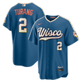 Brice Turang Milwaukee Brewers Nike 2026 City Connect Stadium Jersey - Mineral Blue | MLB Fan Gear