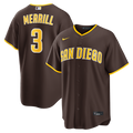 Jackson Merrill San Diego Padres Nike Road Replica Jersey - Brown | MLB Fan Gear