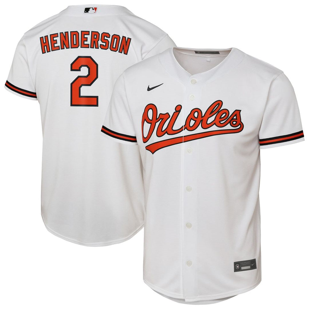 Gunnar Henderson Baltimore Orioles Nike Youth Home Replica Player Jersey - White | MLB Fan Gear