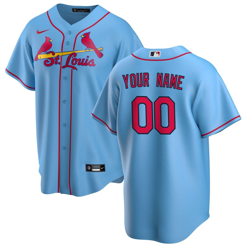 St. Louis Cardinals Nike Alternate Replica Custom Jersey - Light Blue | MLB Fan Gear