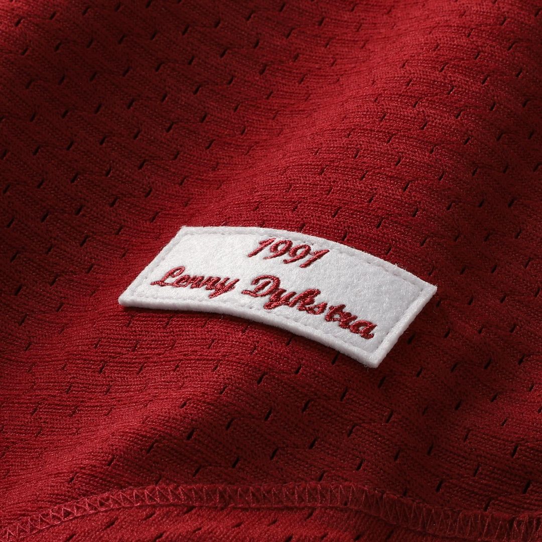Lenny Dykstra Philadelphia Phillies Mitchell & Ness Authentic Batting Practice Jersey - Scarlet | MLB Fan Gear