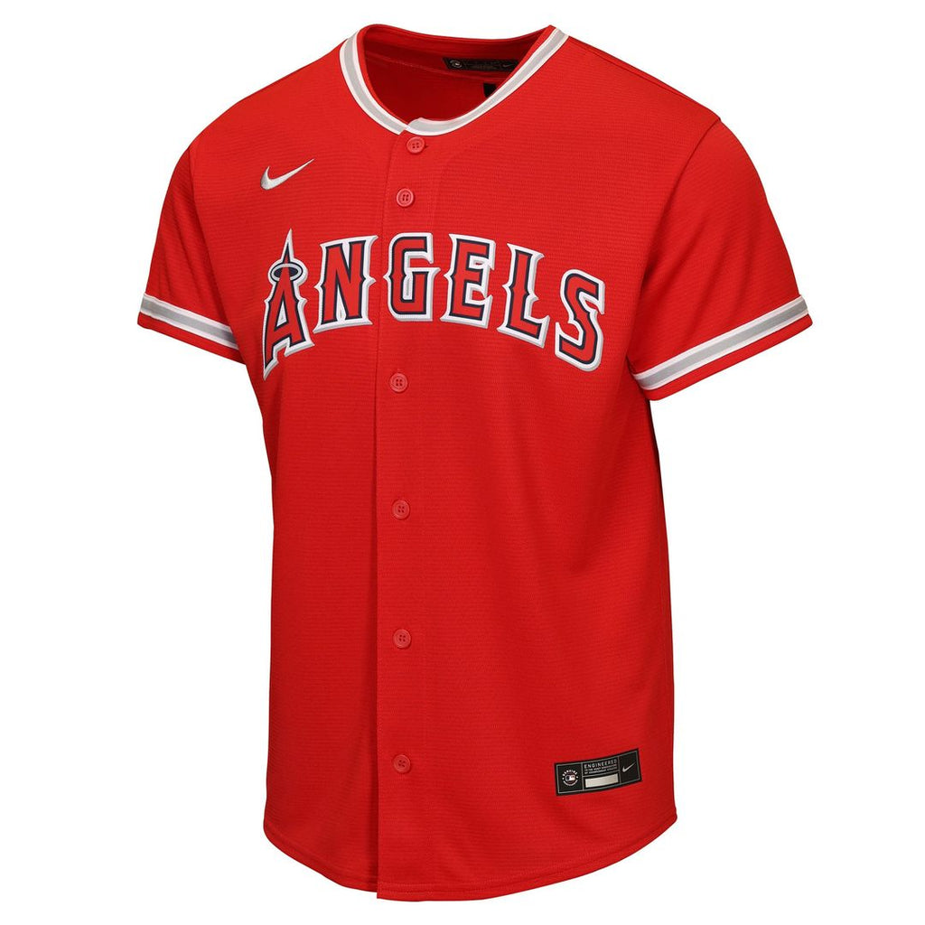 Mike Trout Los Angeles Angels Nike Youth Alternate Replica Jersey - Red | MLB Fan Gear
