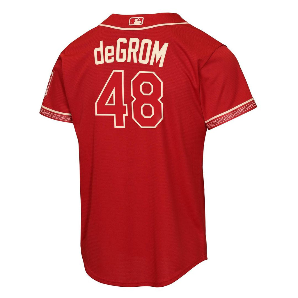Jacob deGrom Texas Rangers Nike Youth 2026 City Connect Stadium Jersey - Red | MLB Fan Gear