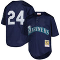 Ken Griffey Jr. Seattle Mariners Mitchell & Ness Youth Cooperstown Collection Mesh Batting Practice Jersey - Navy | MLB Fan Gear
