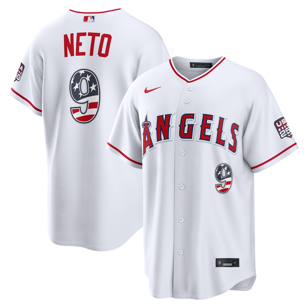 Zach Neto Los Angeles Angels Nike USA 250 Fourth of July Stadium Jersey - White | MLB Fan Gear