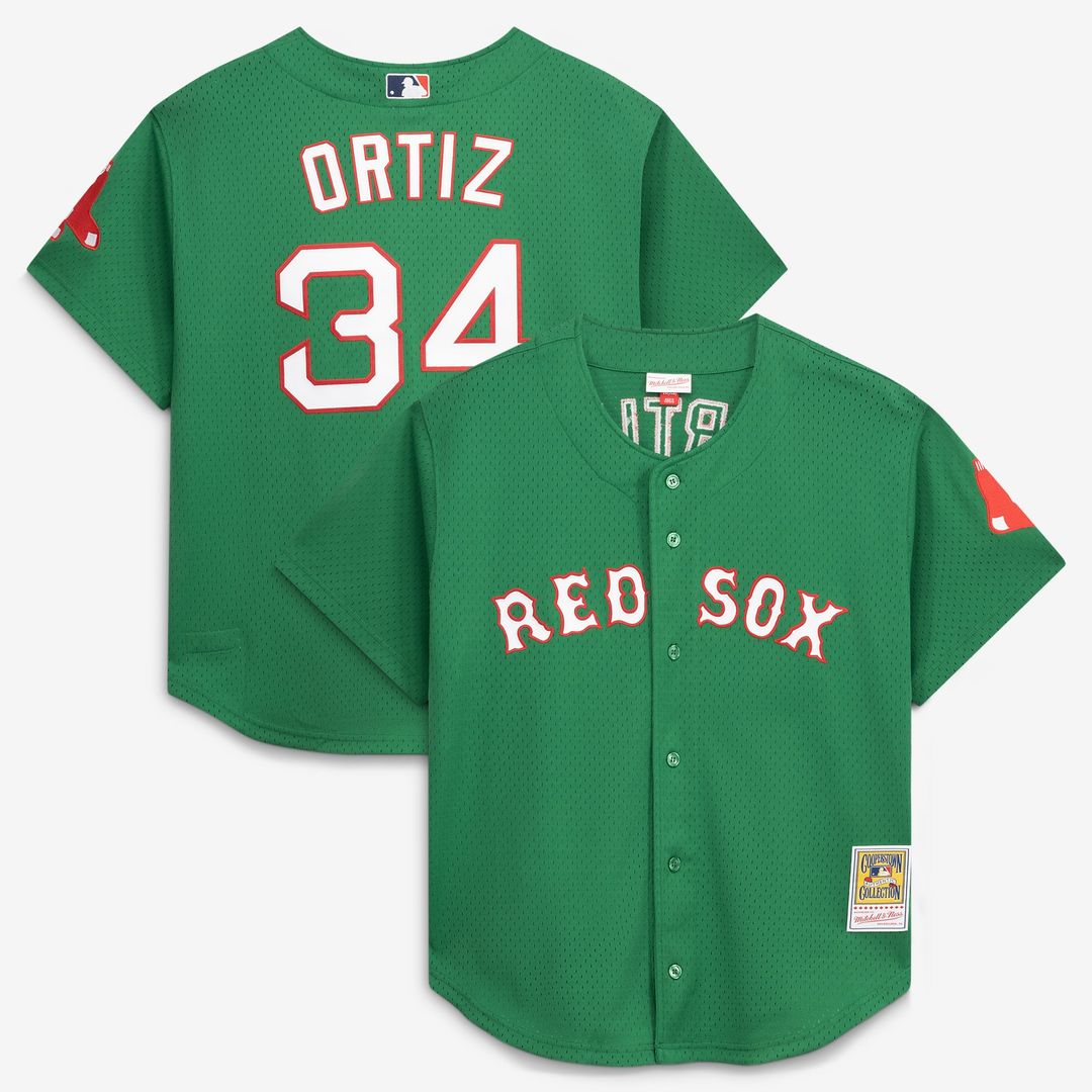 David Ortiz Boston Red Sox Mitchell & Ness Cooperstown Collection Mesh Batting Practice Button-Up Jersey - Red | MLB Fan Gear