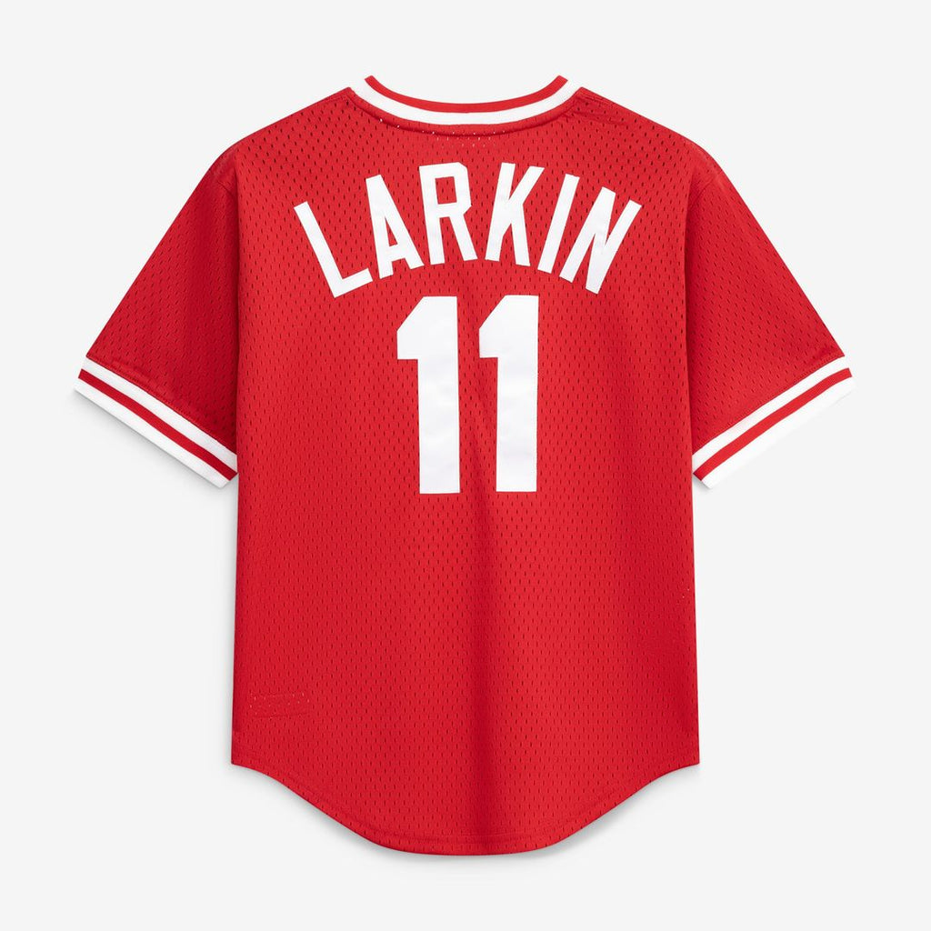Barry Larkin Cincinnati Reds Mitchell & Ness Youth Cooperstown Collection Mesh Batting Practice Jersey - Red | MLB Fan Gear