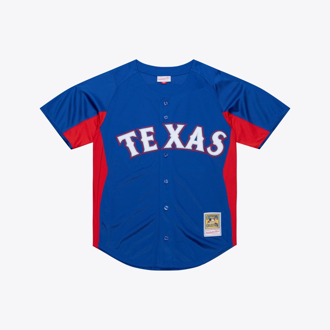 Adrian Beltre Texas Rangers Mitchell & Ness Cooperstown Mesh Batting Practice Button-Up Jersey - Royal | MLB Fan Gear