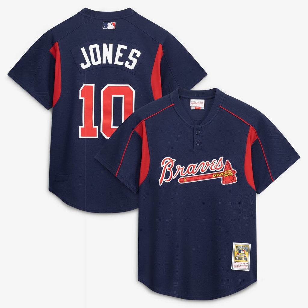 Chipper Jones Atlanta Braves Mitchell & Ness Authentic Batting Practice Jersey - Navy | MLB Fan Gear