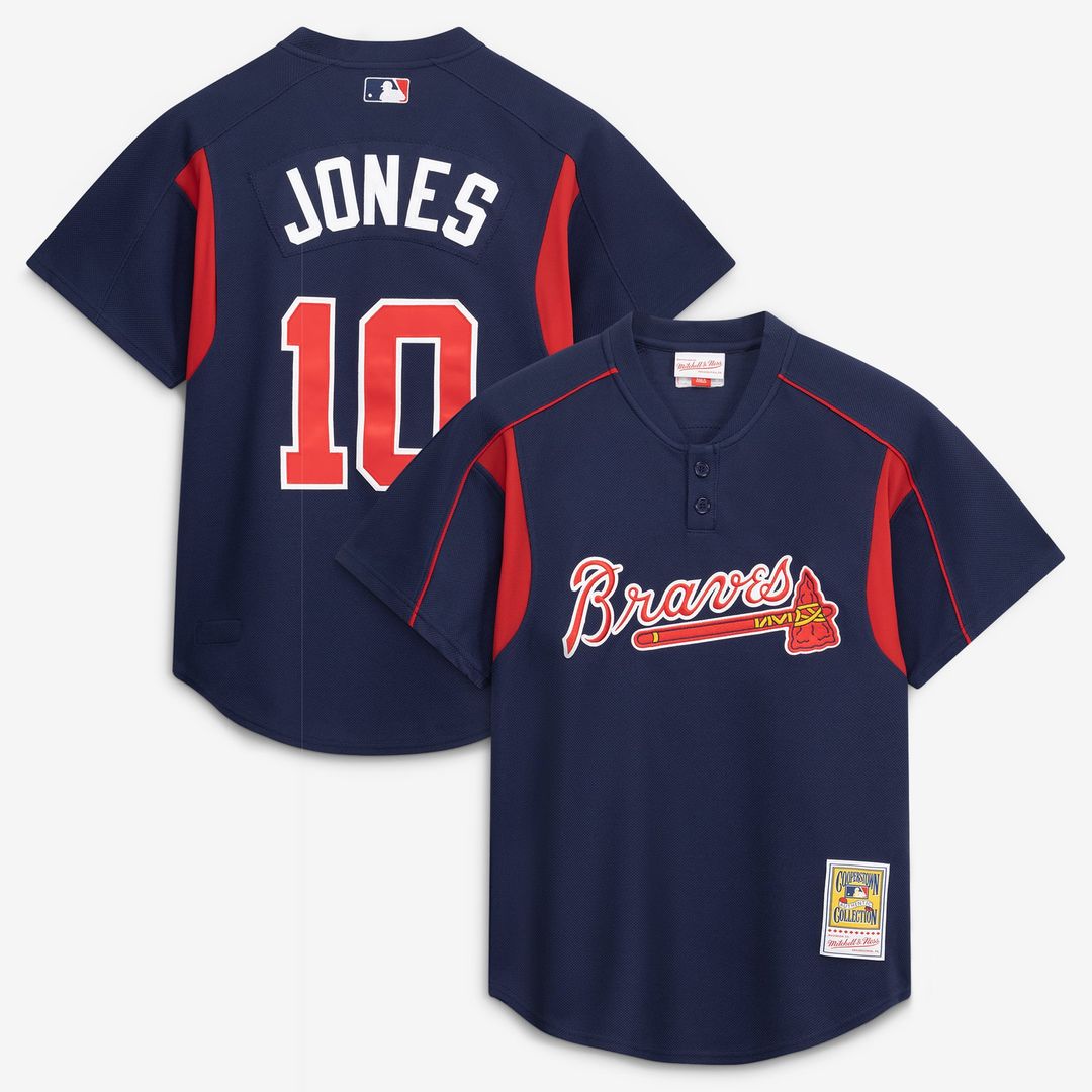 Chipper Jones Atlanta Braves Mitchell & Ness Authentic Batting Practice Jersey - Navy | MLB Fan Gear