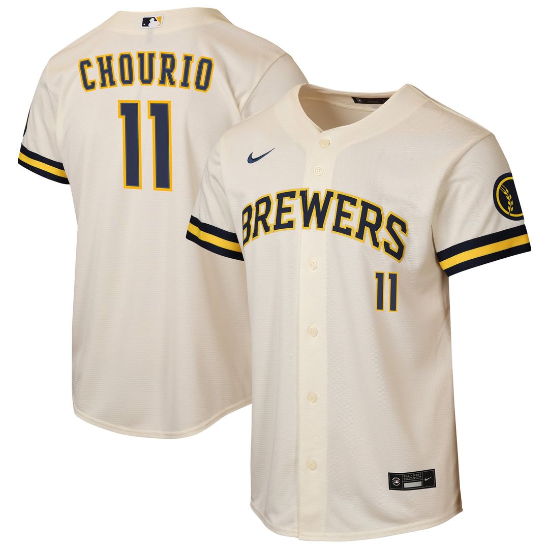 Jackson Chourio Milwaukee Brewers Nike Youth Road Stadium Jersey - Powder Blue | MLB Fan Gear