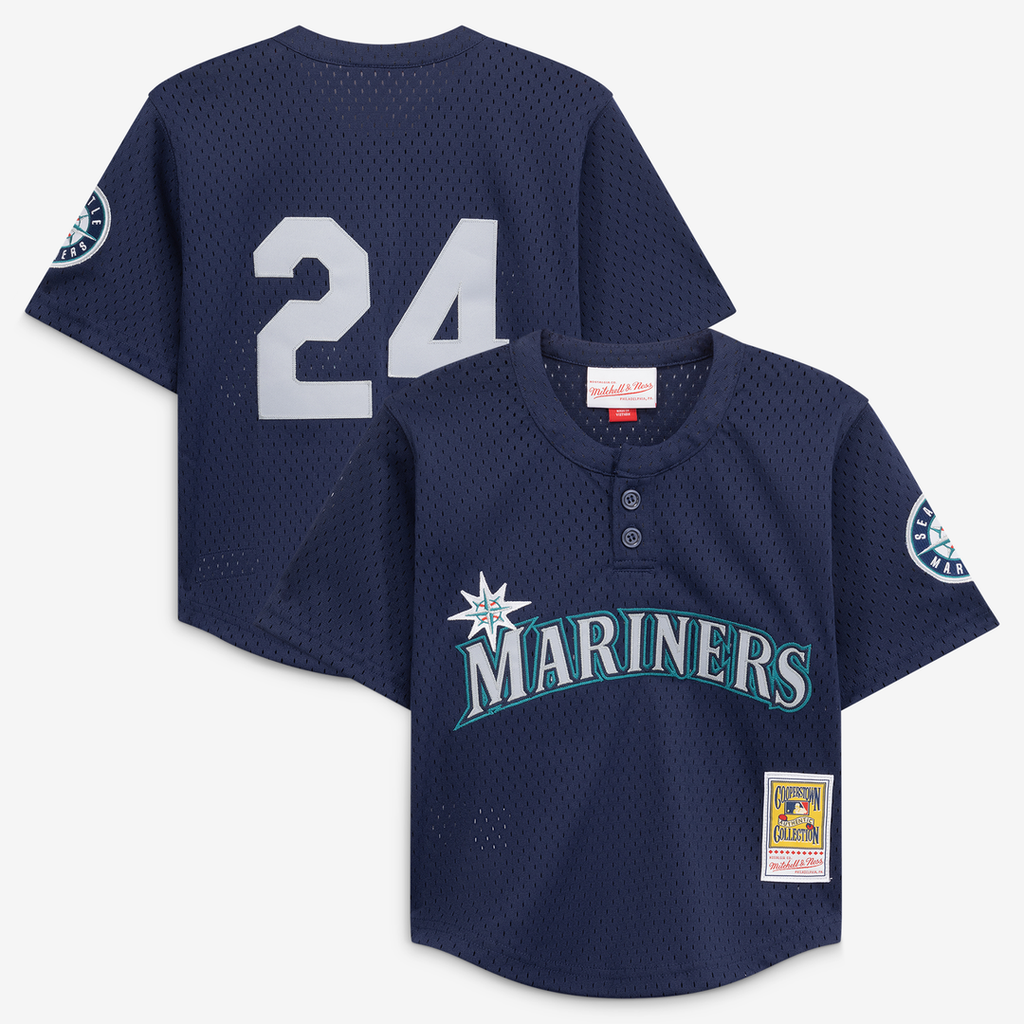 Ken Griffey Jr. Seattle Mariners Mitchell & Ness Preschool Cooperstown Collection Mesh Batting Practice Jersey - Navy | MLB Fan Gear