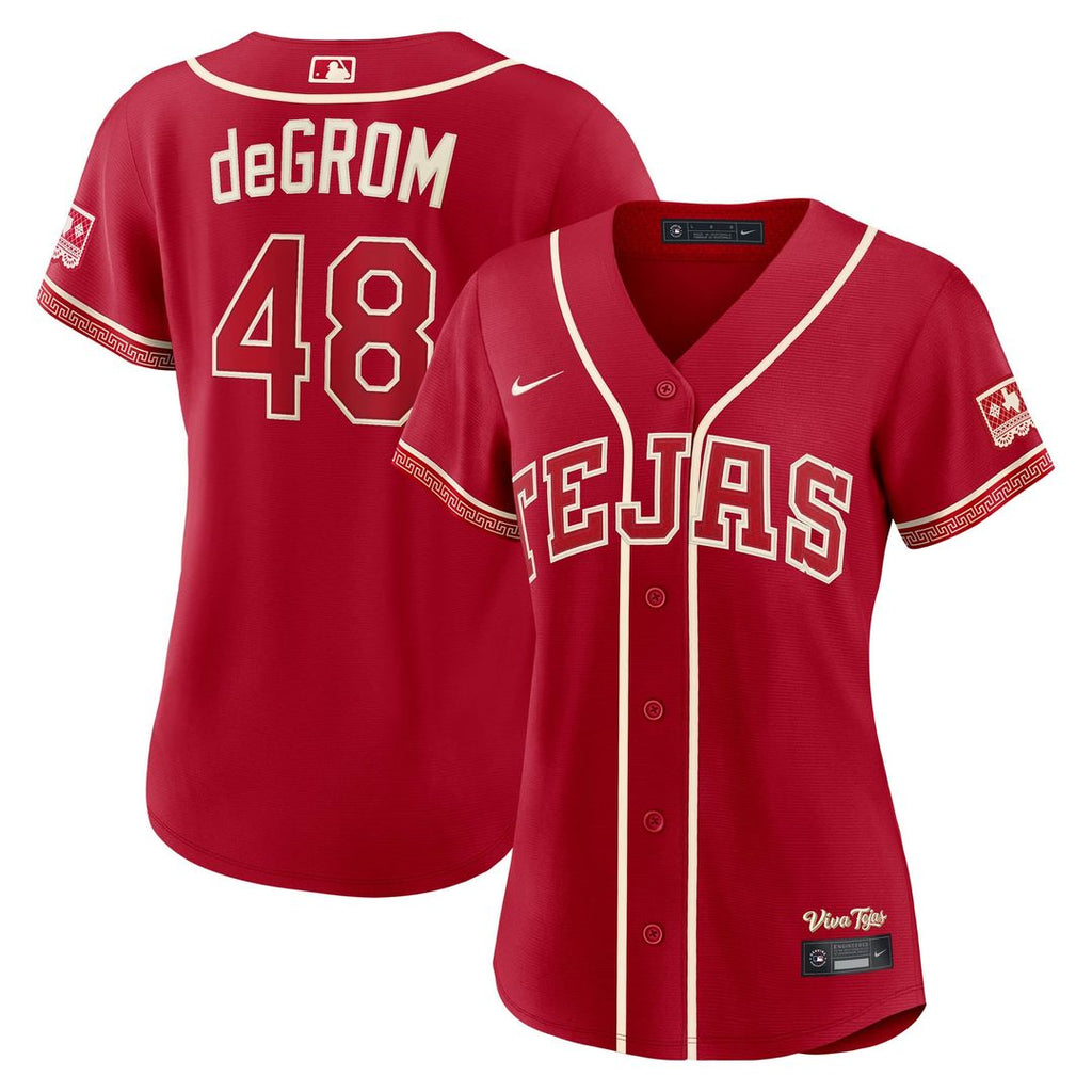 Jacob deGrom Texas Rangers Nike Women's 2026 City Connect Stadium Jersey - Red | MLB Fan Gear