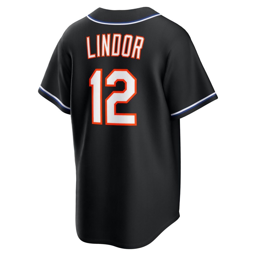 Francisco Lindor New York Mets Nike Fashion Replica Black Out Jersey | MLB Fan Gear