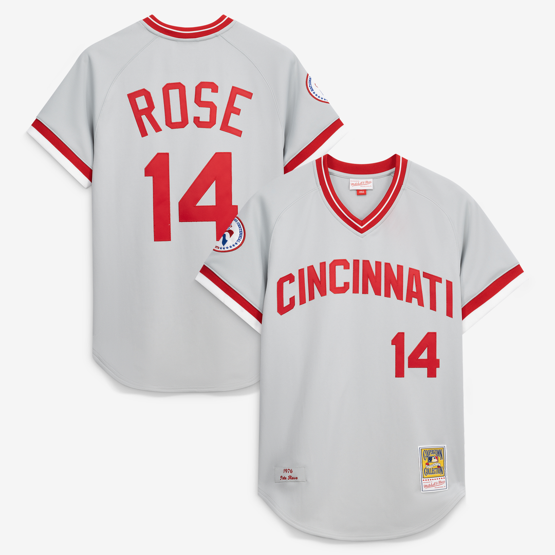 Pete Rose Cincinnati Reds Mitchell & Ness 1976 Authentic Jersey - Gray | MLB Fan Gear