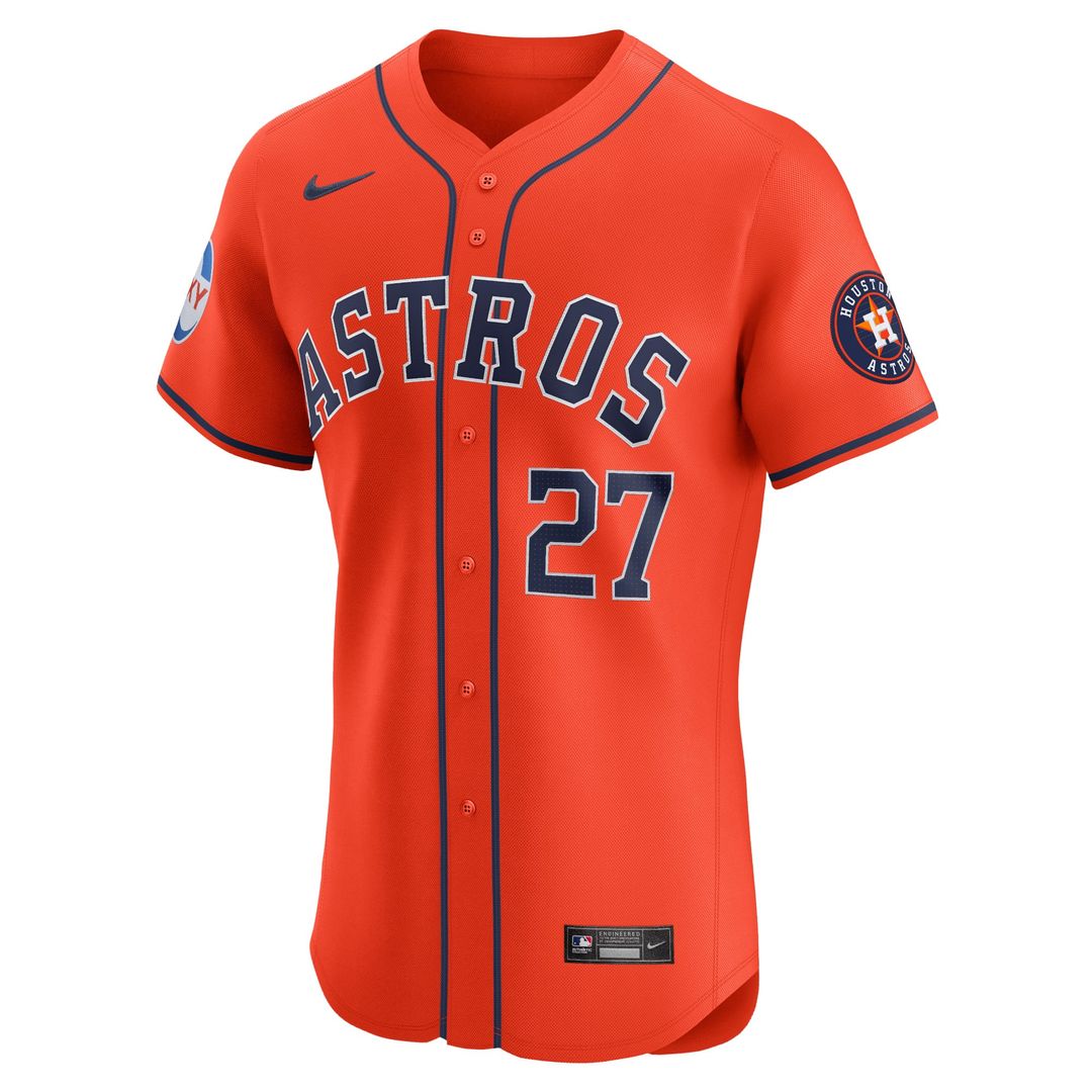 Jose Altuve Houston Astros Nike Alternate Elite Sponsor Patch Player Jersey - Orange | MLB Fan Gear