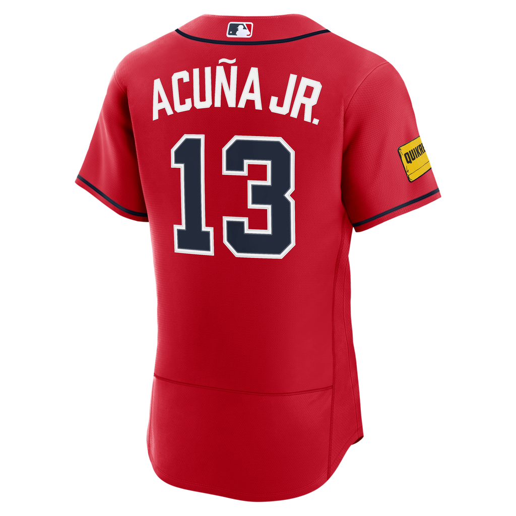 Ronald Acuña Jr. Atlanta Braves Nike Alternate Authentic Sponsor Patch Jersey - Red | MLB Fan Gear