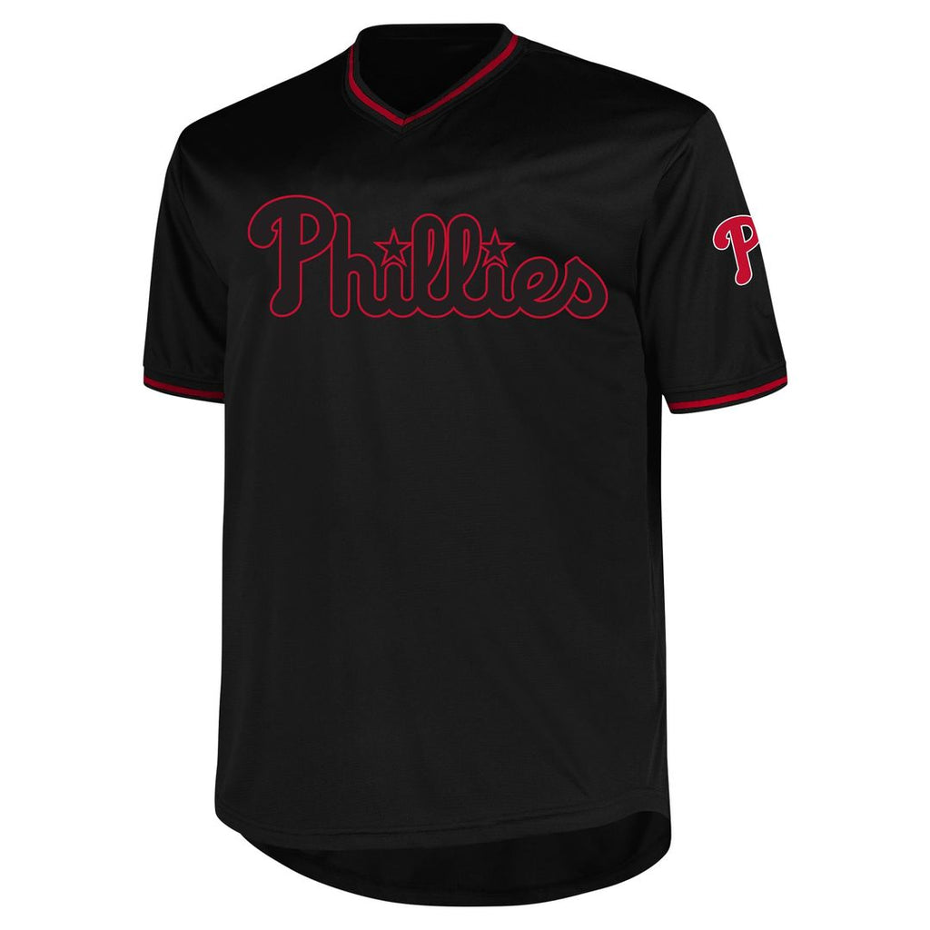 Philadelphia Phillies Profile Big & Tall Pop Fashion Jersey - Black | MLB Fan Gear