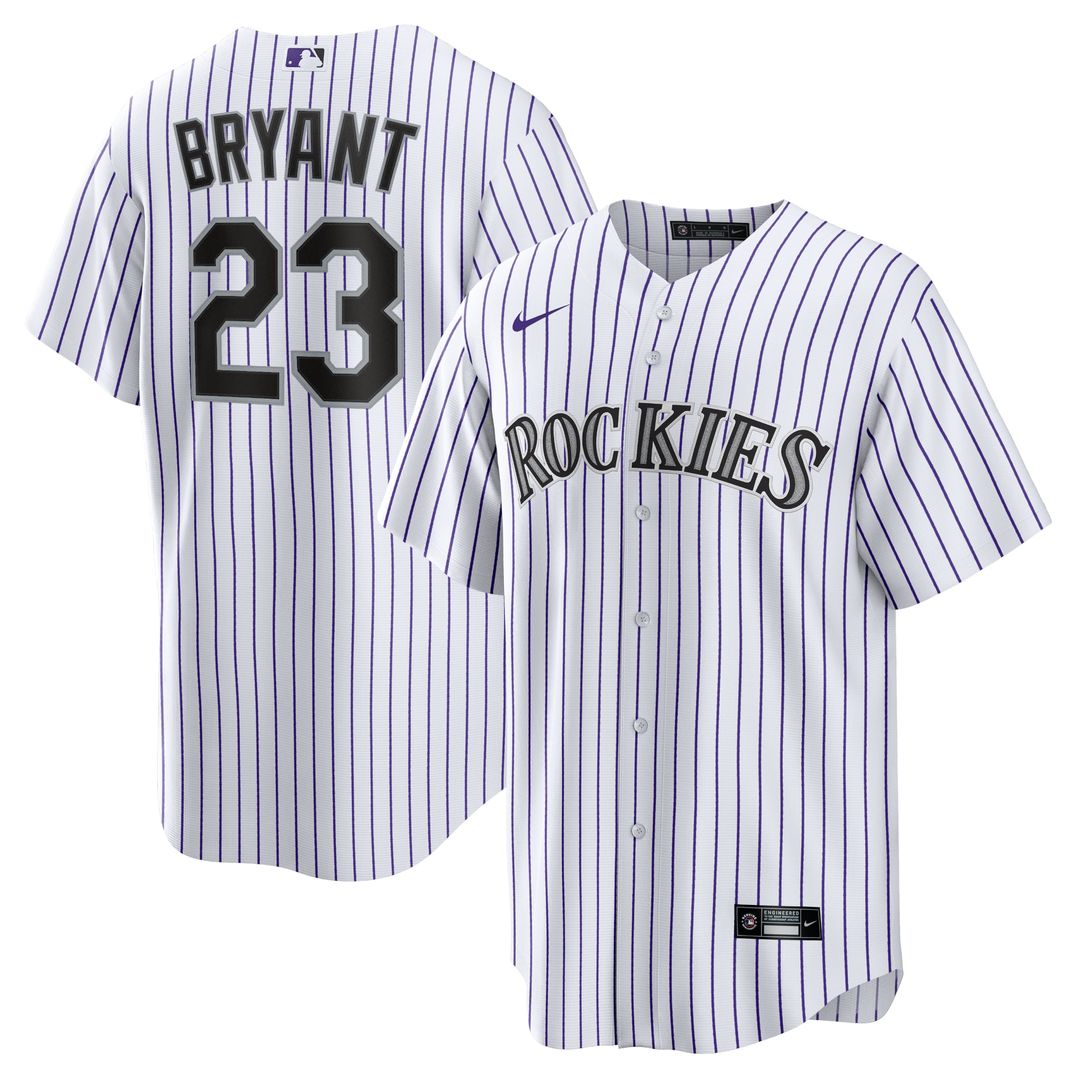 Kris Bryant Colorado Rockies Nike Replica Player Jersey - White/ Purple | MLB Fan Gear