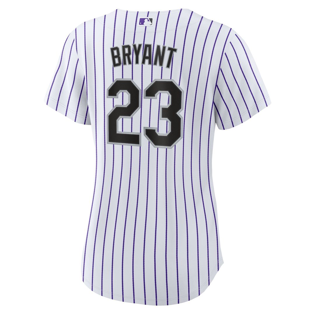 Kris Bryant Colorado Rockies Nike Women's Replica Player Jersey - White/ Purple | MLB Fan Gear