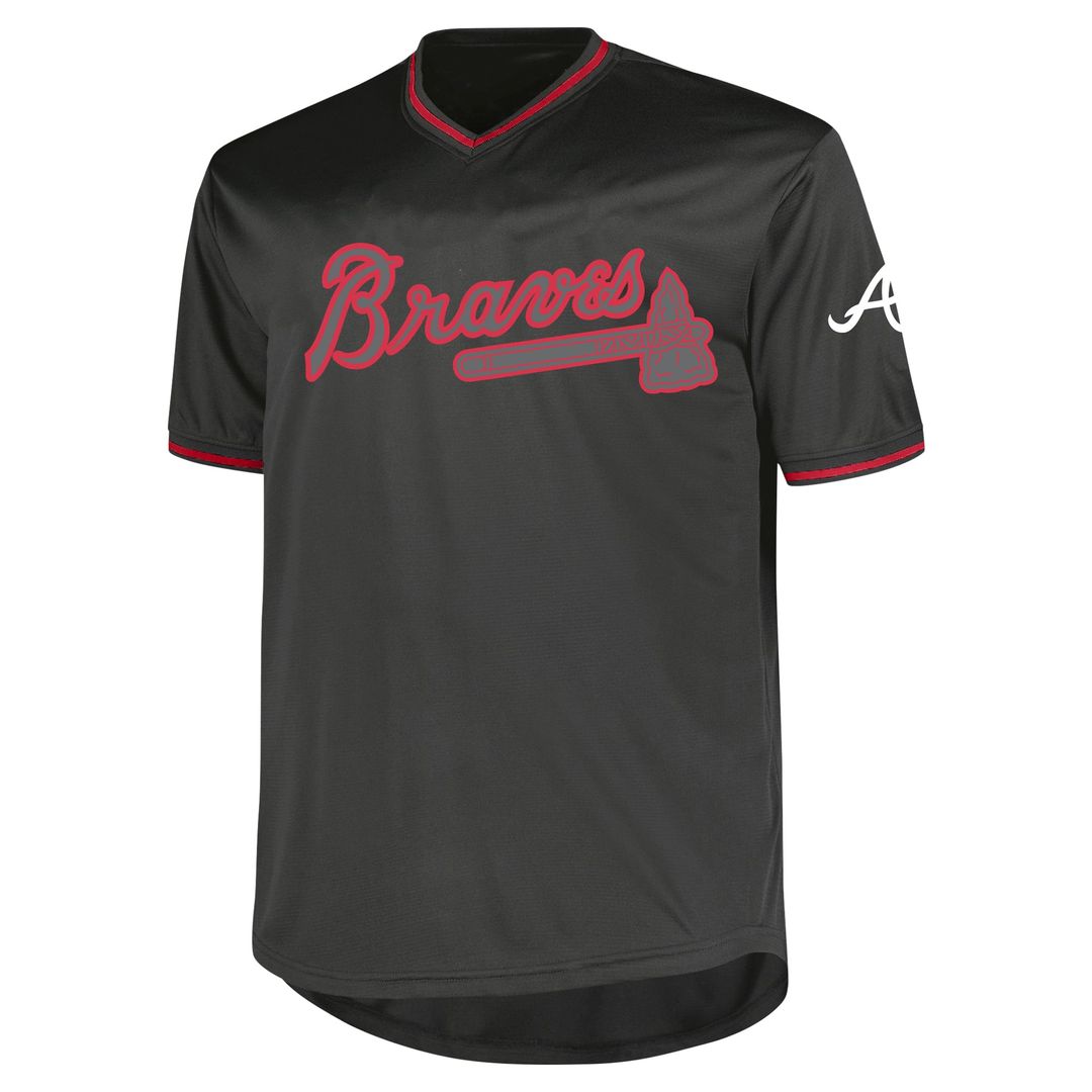 Atlanta Braves Profile Big & Tall Pop Fashion Jersey - Charcoal | MLB Fan Gear
