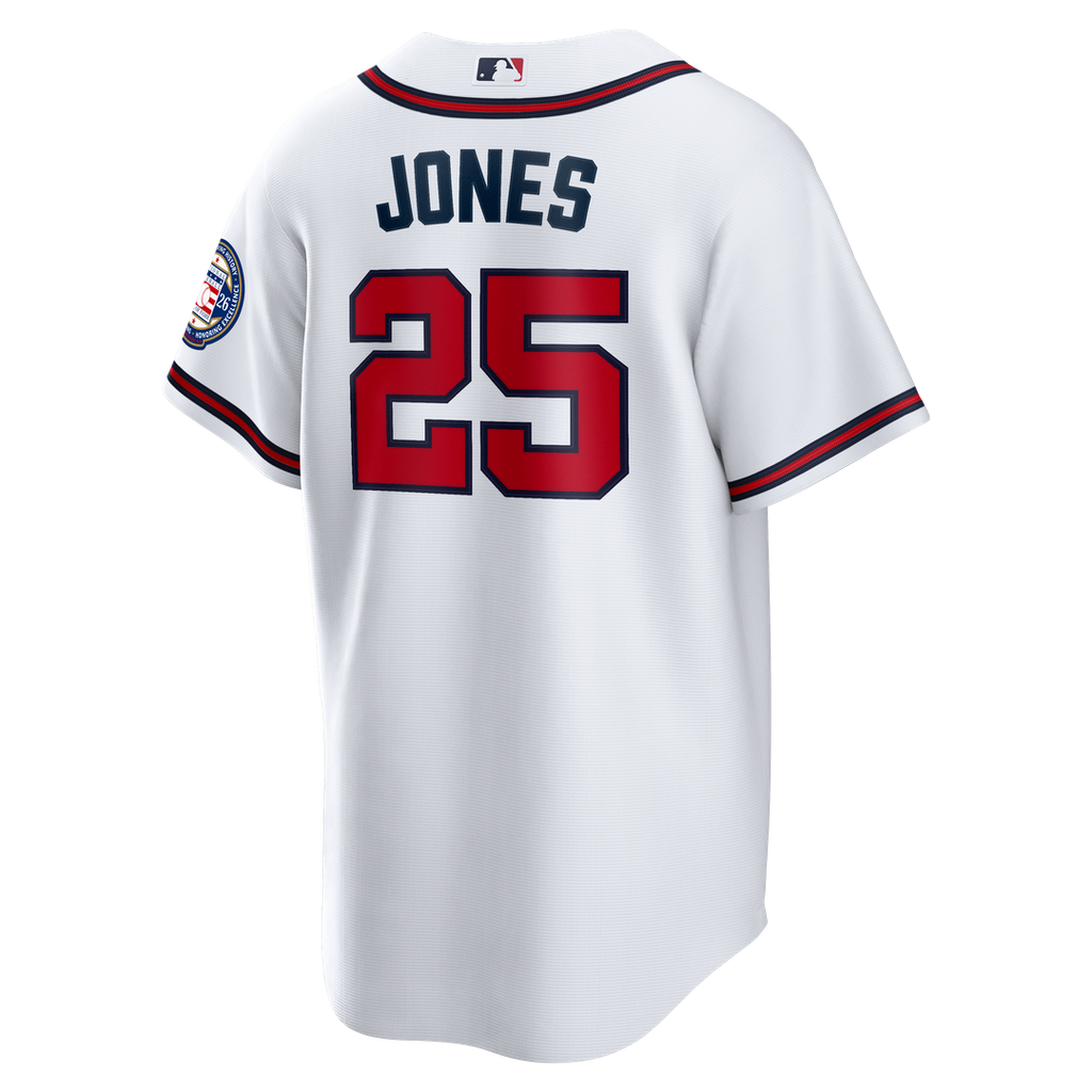 Andruw Jones Atlanta Braves Nike Home Replica 2026 Hall of Fame Patch Jersey - White | MLB Fan Gear