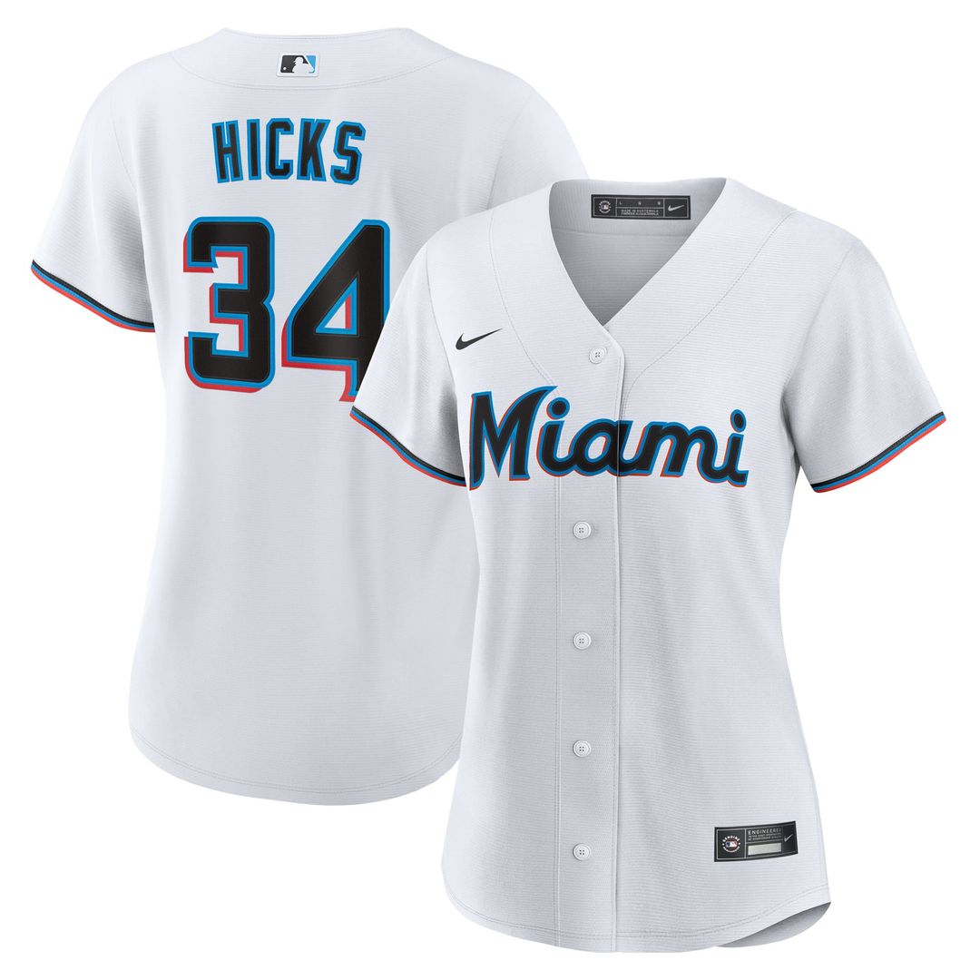 Liam Hicks Miami Marlins Nike Women's Home Replica Jersey - White | MLB Fan Gear