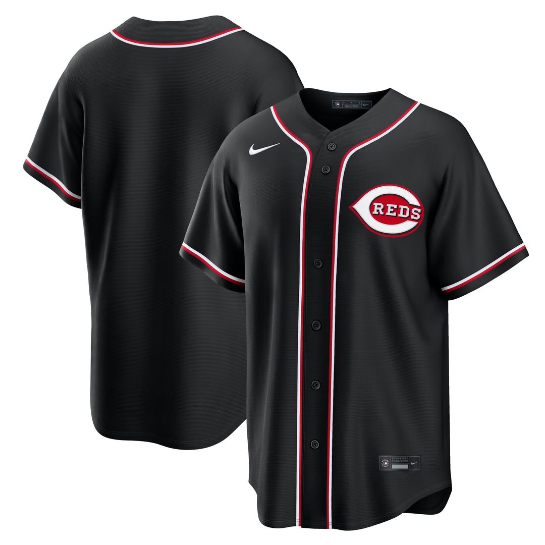 Cincinnati Reds Nike Fashion Replica Black Out Jersey | MLB Fan Gear