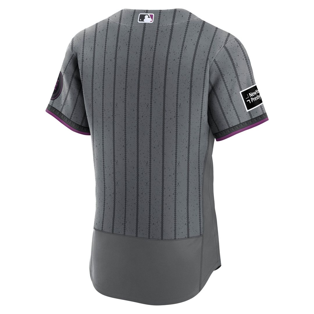 New York Mets Nike City Connect Authentic Sponsor Patch Jersey - Gray | MLB Fan Gear