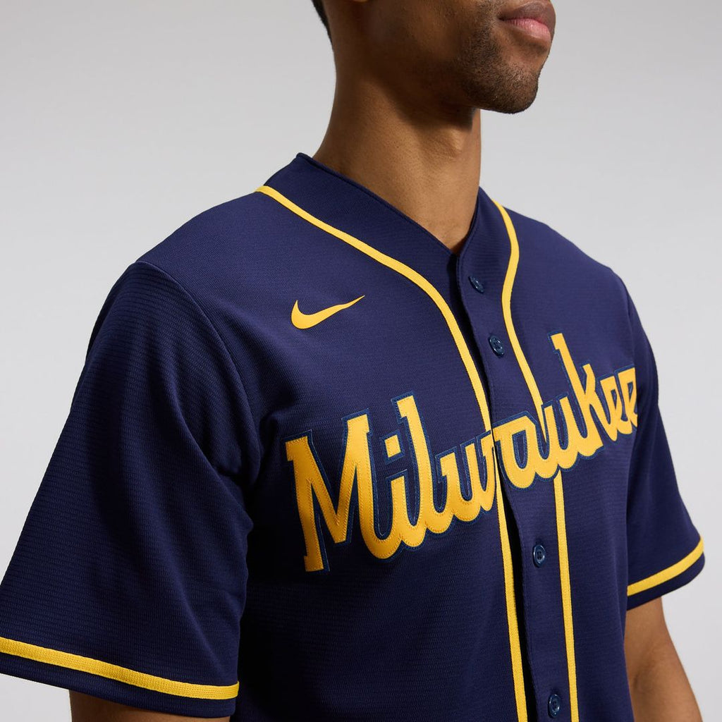 Milwaukee Brewers Nike Alternate Replica Team Jersey - Navy | MLB Fan Gear