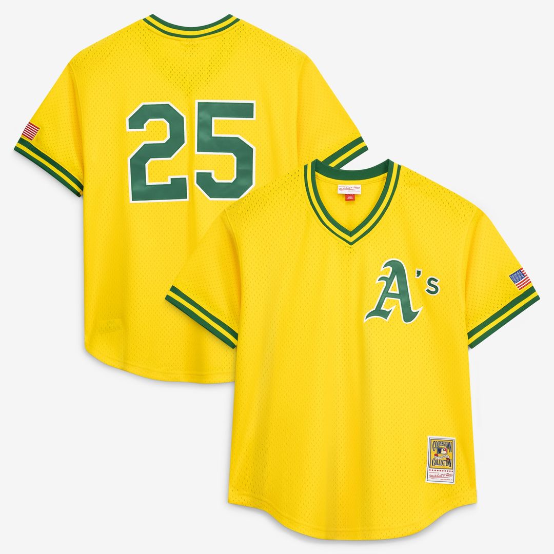 Mark McGwire Athletics Mitchell & Ness Authentic Batting Practice Jersey - Gold | MLB Fan Gear