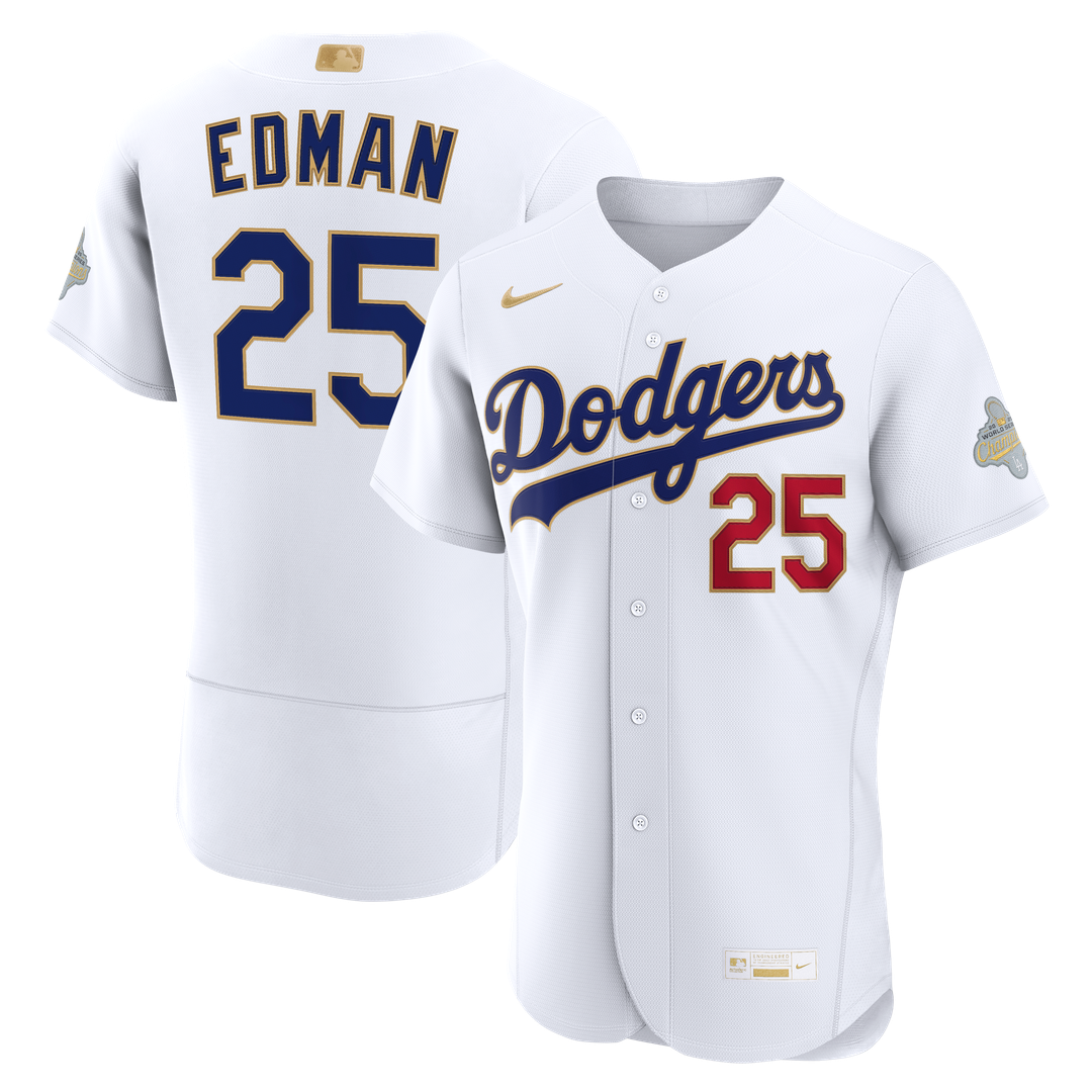 Tommy Edman Los Angeles Dodgers Nike 2026 Gold Collection Authentic Jersey - White | MLB Fan Gear