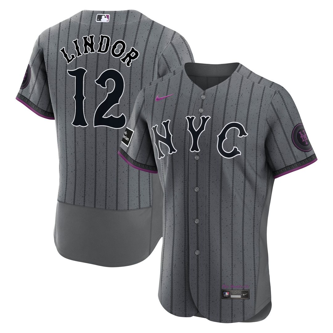 Francisco Lindor New York Mets Nike City Connect Authentic Sponsor Patch Jersey - Gray | MLB Fan Gear