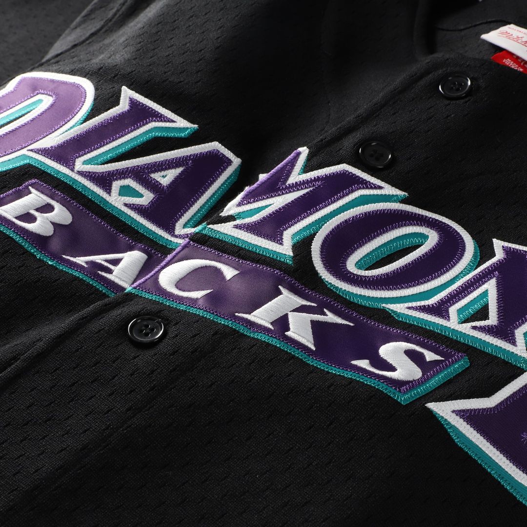 Randy Johnson Arizona Diamondbacks Mitchell & Ness Cooperstown Collection Mesh Batting Practice Button-Up Jersey - Black | MLB Fan Gear