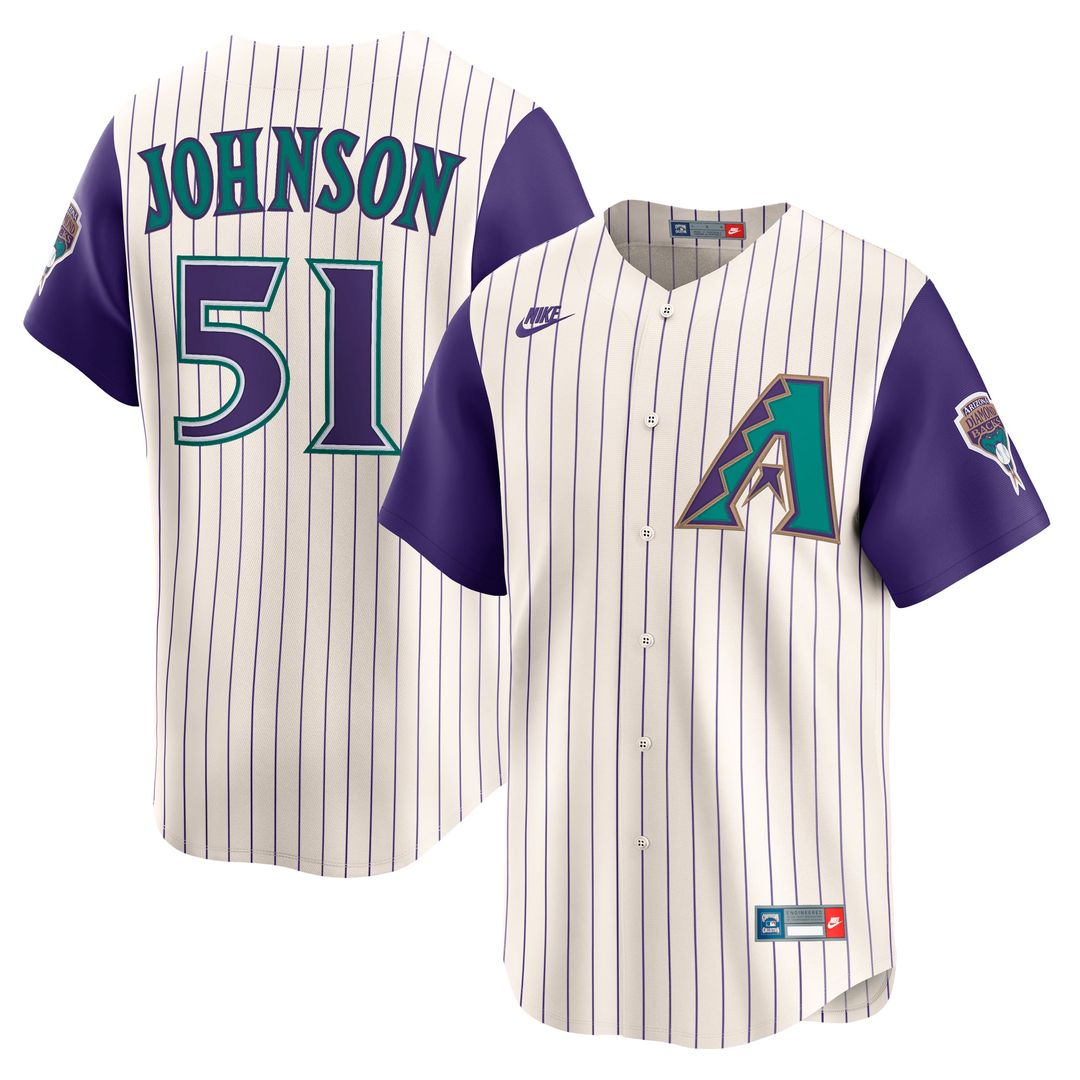 Randy Johnson Arizona Diamondbacks Nike Throwback Cooperstown Collection Limited Jersey - Cream | MLB Fan Gear