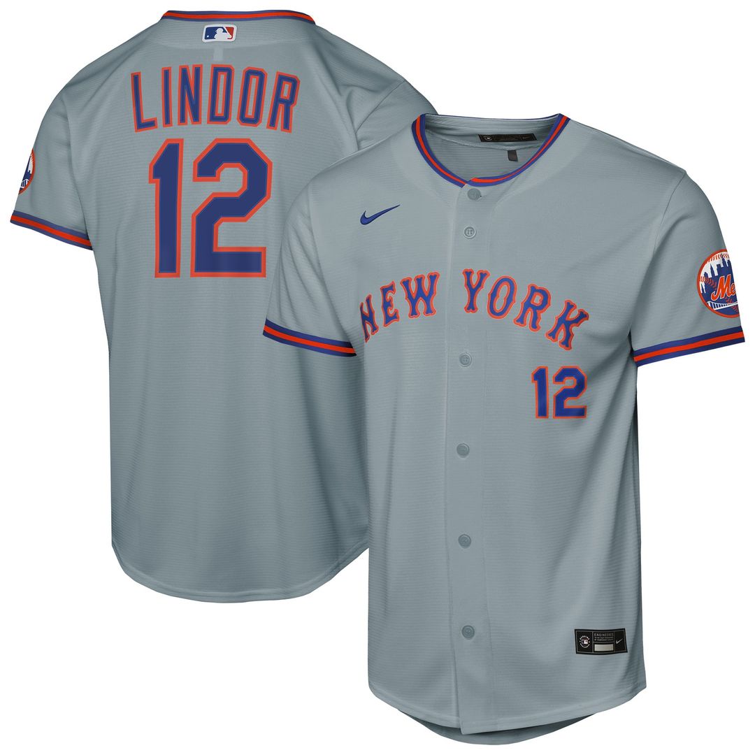 Francisco Lindor New York Mets Nike Youth Road Stadium Player Jersey - Gray | MLB Fan Gear