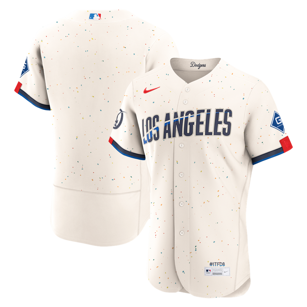Los Angeles Dodgers Nike City Connect Authentic Sponsor Patch Jersey - Cream | MLB Fan Gear
